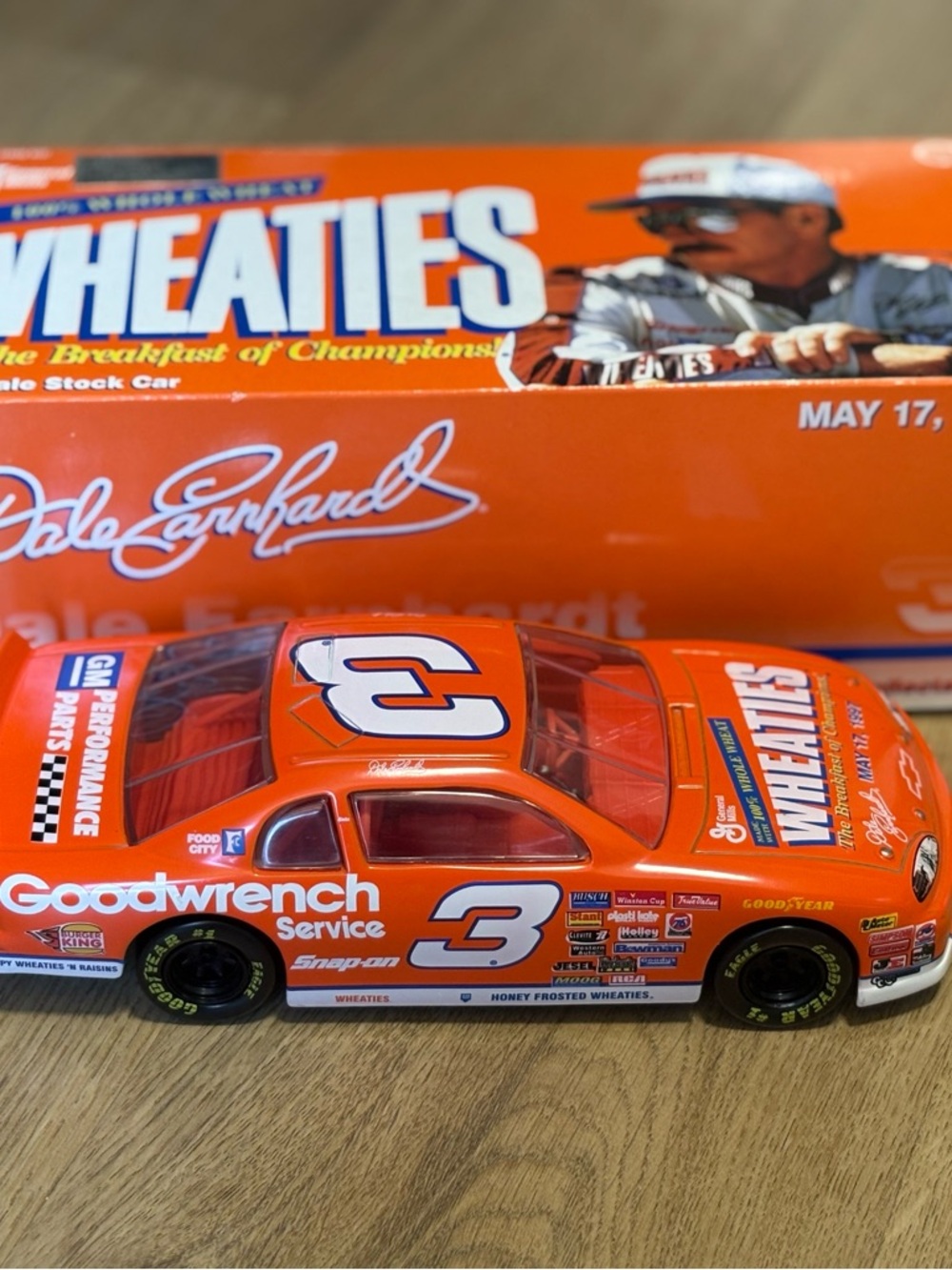 Wheaties x Goodwrench #3 Orange Die-Cast Race Car Model